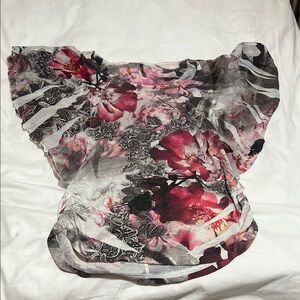 Espresso Pink Floral Sheer Top